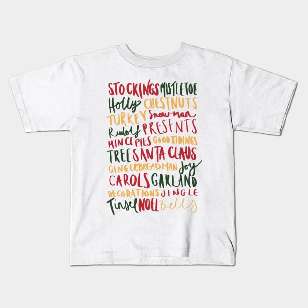 christmas list-Christmas Kids T-Shirt by SturgesC